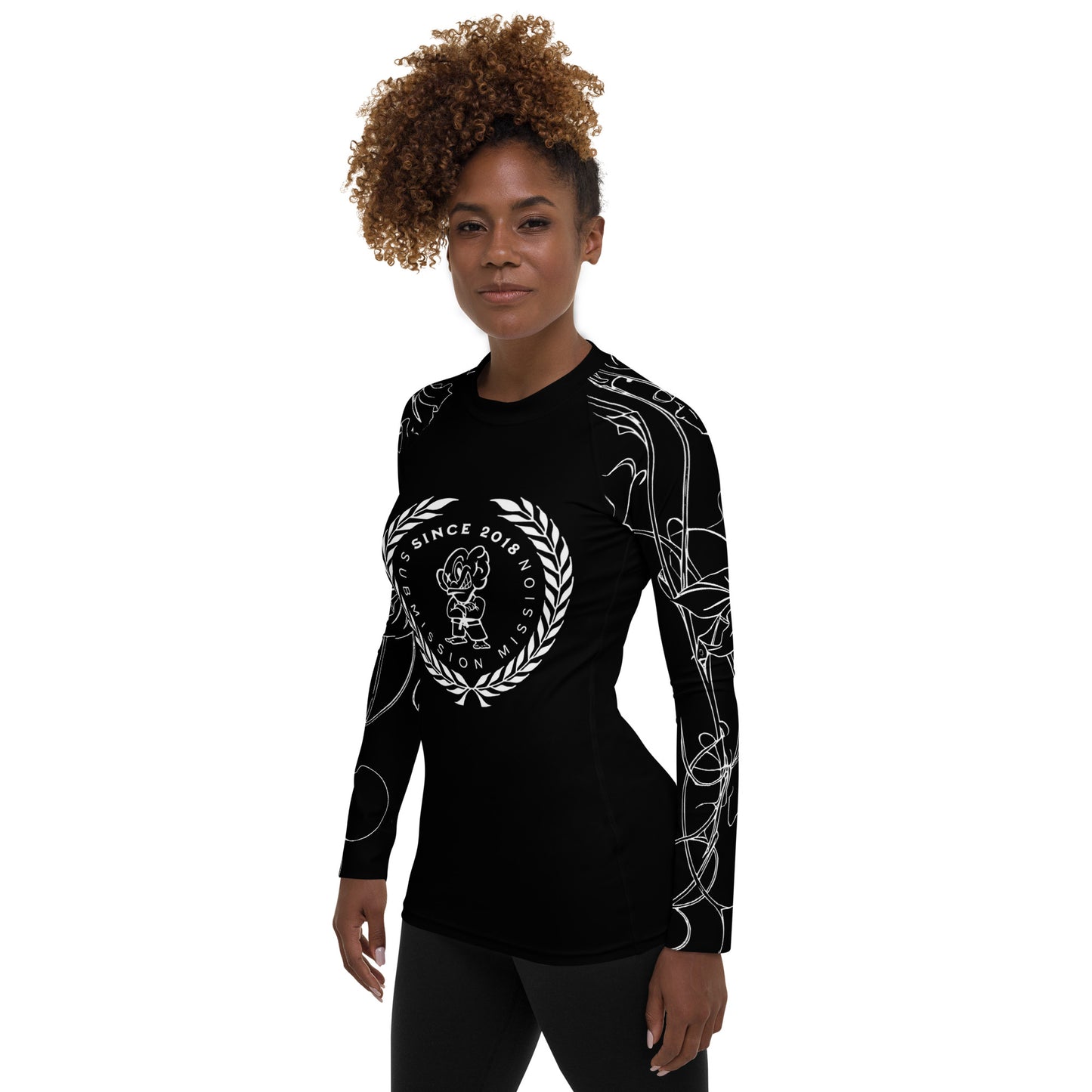 Black Women's Rash Guard