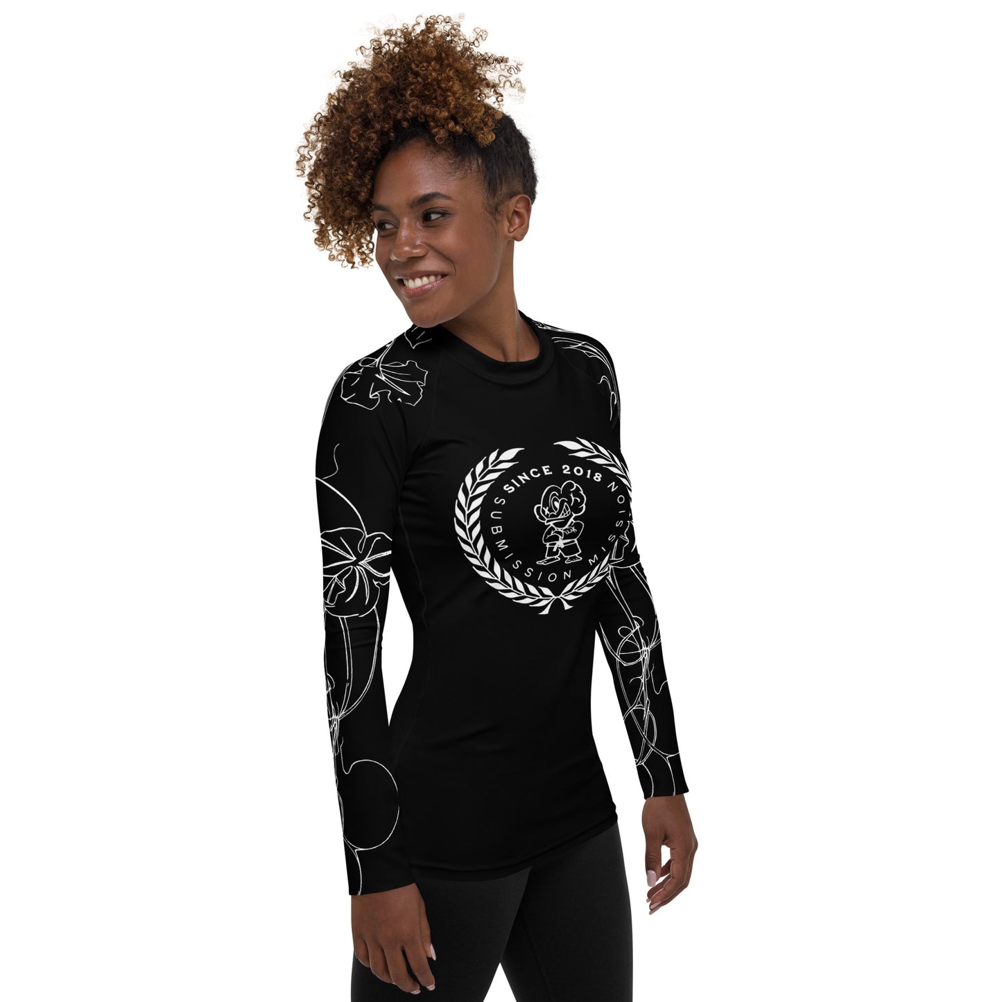 Black Women's Rash Guard